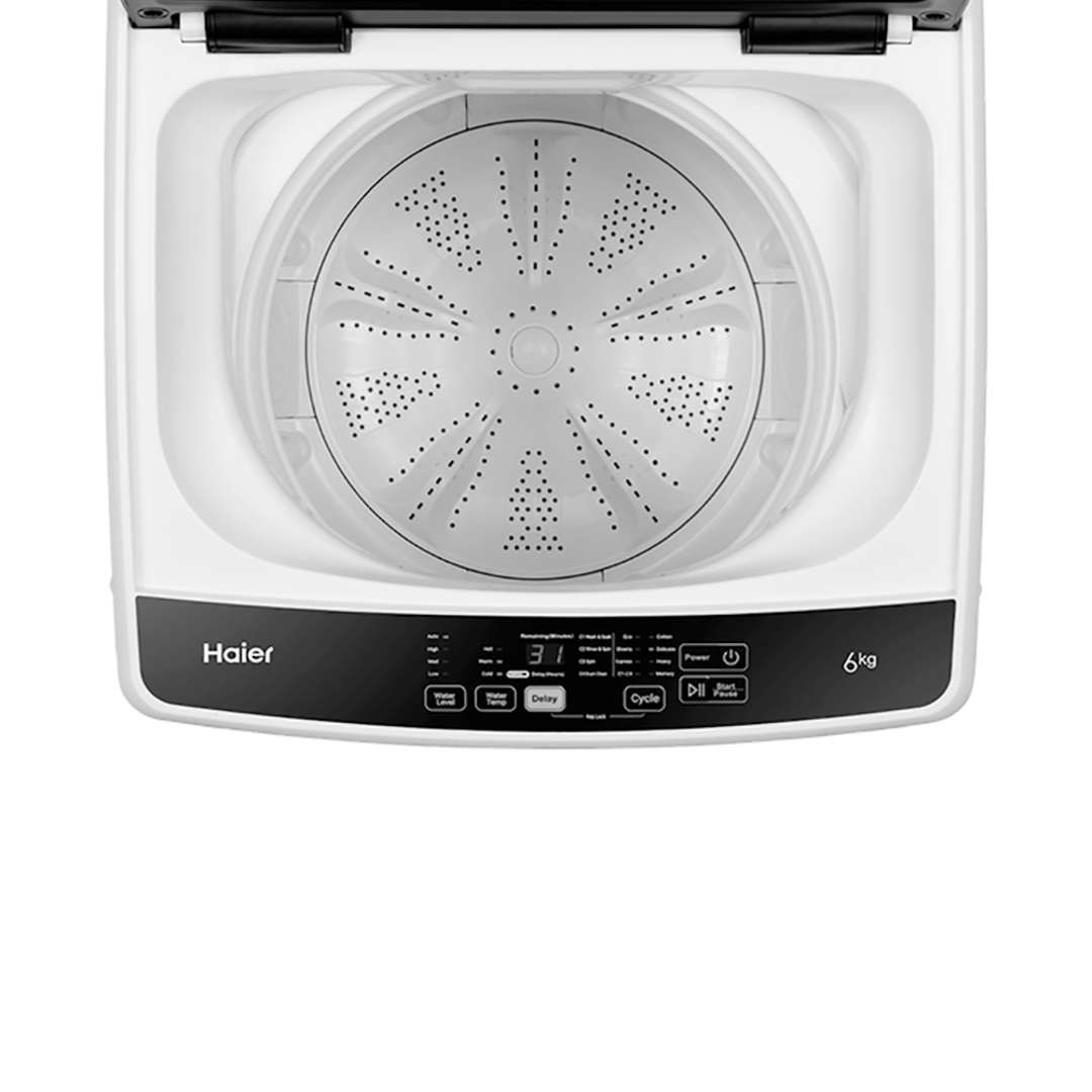 HAIER 6KG WHITE WITH BLACK LID TOP LOAD WASHING MACHINE image 6